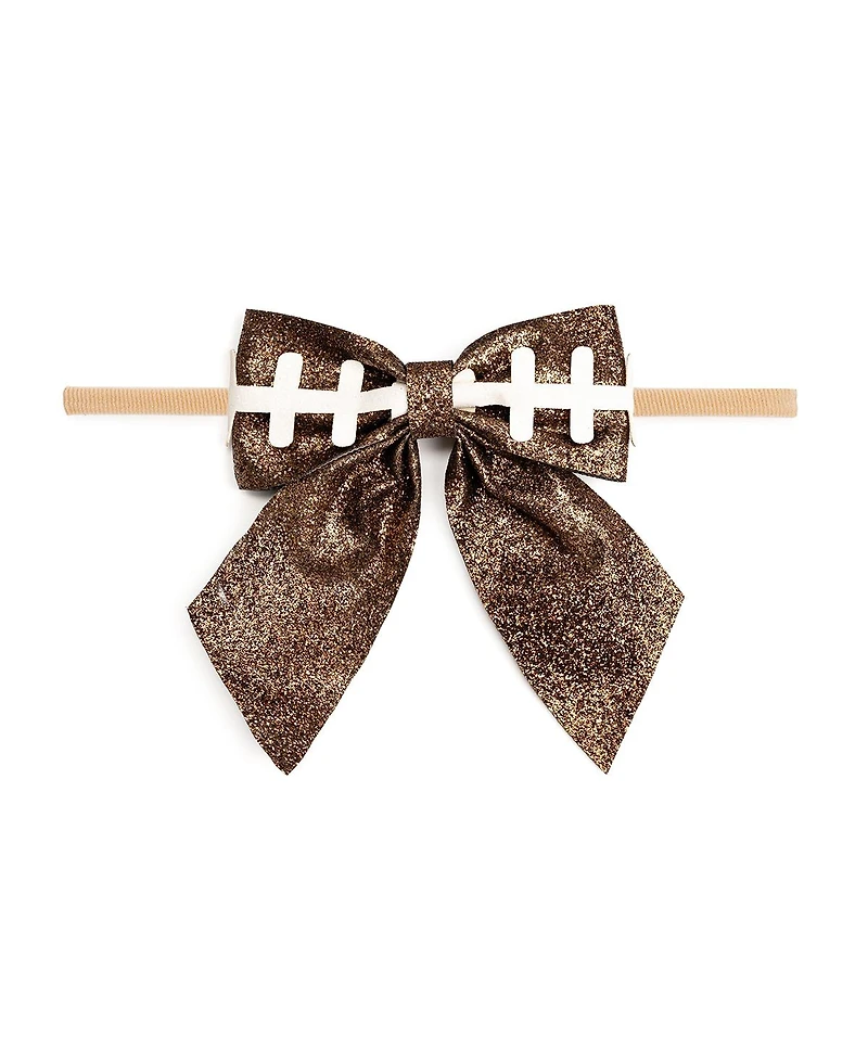 Sweet Wink Baby Girl's Football Bow Baby Headband