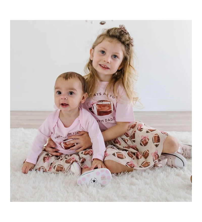 Sweet Wink Little and Big Girls Football With Daddy Short Sleeve T-Shirt