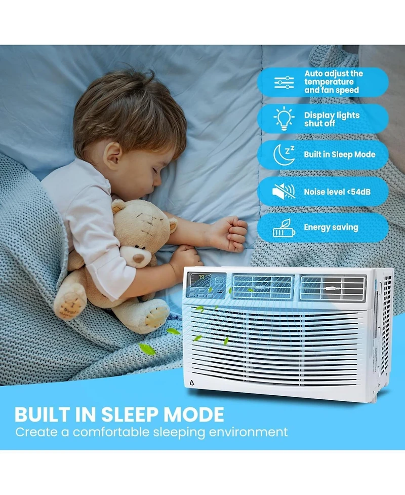 gaomon 8,000 Btu Window Ac - Dehumidify & Fan Modes, Quiet Operation, Remote Control, Easy Installation, Ideal for Home & Office, Cools 370 Sq. Ft