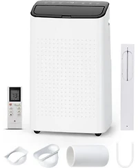 Gaomon 14000 Btu Portable Air Conditioner 3 In 1 Cooling Unit 48db Ultra Quiet Window Kits With Drainage Pipe Remote Control Black Top Cover