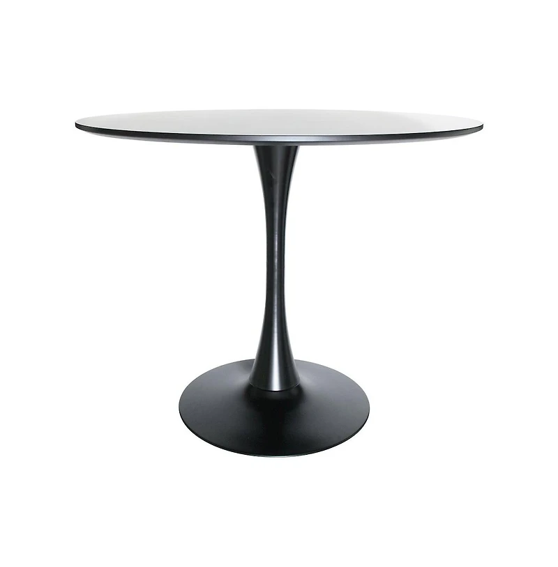 LeisureMod 5-Piece Dining Set 35" Round Dining Table in Iron