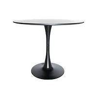 LeisureMod 5-Piece Dining Set 35" Round Dining Table in Iron