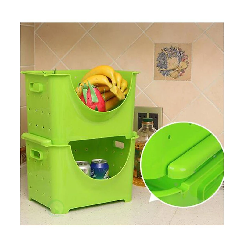 Basicwise Stackable Plastic Storage Container