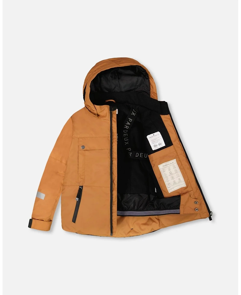Deux par Big Boys Two-Piece Teknik Snowsuit Brown and Black