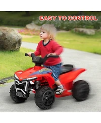 Qaba Kids Atv Quad, 6V Ride On Toy with Rechargeable Battery,