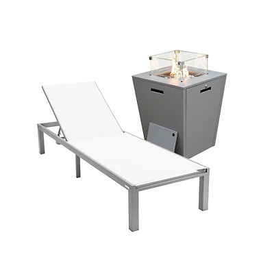 LeisureMod Aluminum Outdoor Patio Chaise Lounge Chair