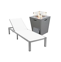 LeisureMod Aluminum Outdoor Patio Chaise Lounge Chair