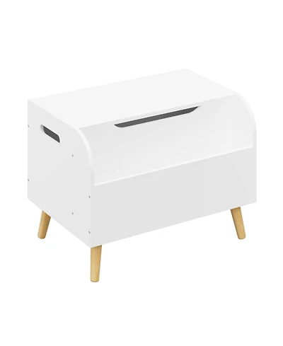 Cesicia Kids Toy Storage Organizer with Front Bookshelf, Flip-Top Lid, Safety Hinge, Boys Girls Toy Chest Bench for Playroom Kids Room Organization