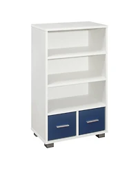 Kings Brand Furniture Kids Toy Storage Organize, Children Bookcase with Drawers, White/Blue