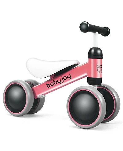 Baby Balance Bike for 2-Year-Old Boys and Girls No Pedal with 4 Wheels - Pink