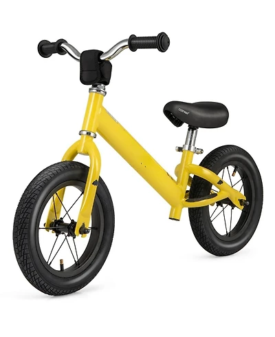 12 Inch Toddler Balance Bike with Height Adjustable Handlebar and Seat - Yellow
