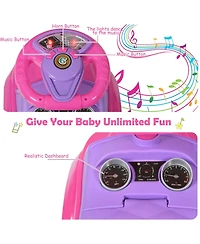 3-in-1 Ride-On Push Car Toddler Stroller with Music - Pink
