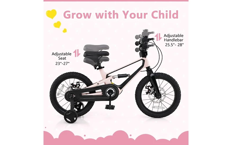 16 Inch Kids Bike Lightweight with Detachable Training Wheels for Ages 4 to 7