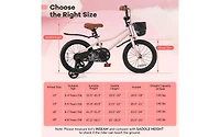 16 Inch Kids Bike with Basket and Adjustable Handlebar for Ages 4-7