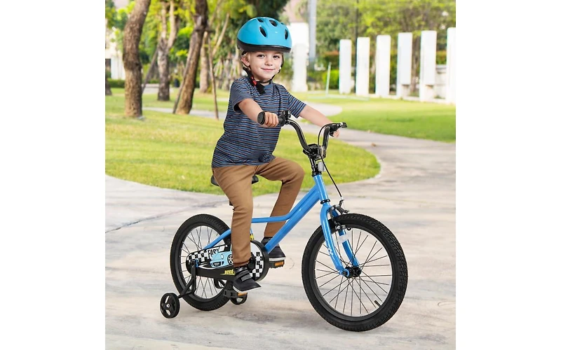 18 Inch Kids Bike with Removable Training Wheels for Ages 4-8