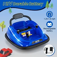 12V Kids Bumper Car Ride-On Toy with Remote Control and 360° Spin Rotation - Blue