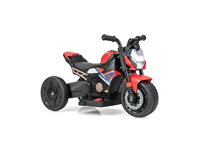 Kids Ride-On Motorcycle 6V Battery-Powered Motorbike with Detachable Training Wheels - Red