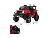12V Kids Ride-On Truck Car with Parental Remote and Music Player - Red