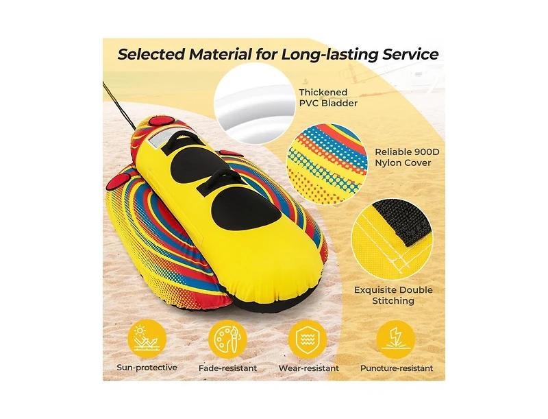 1 or 2 Person Inflatable Towable Tube Banana Boat for Boating