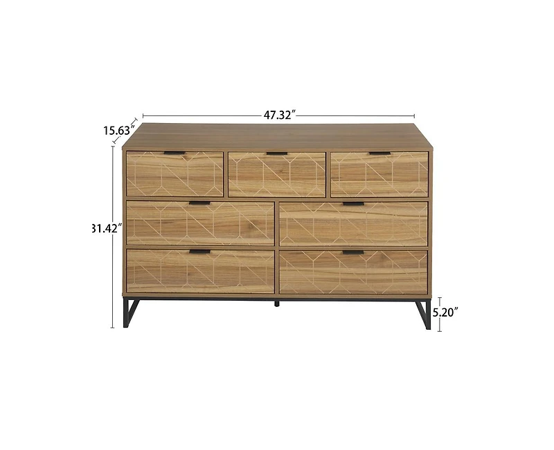 Casainc Modern Wood Storage Cabinet with 7 Drawer
