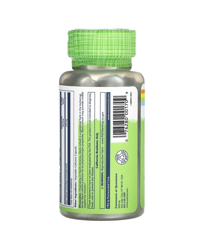 Solaray True Herbs Black Cohosh 540 mg