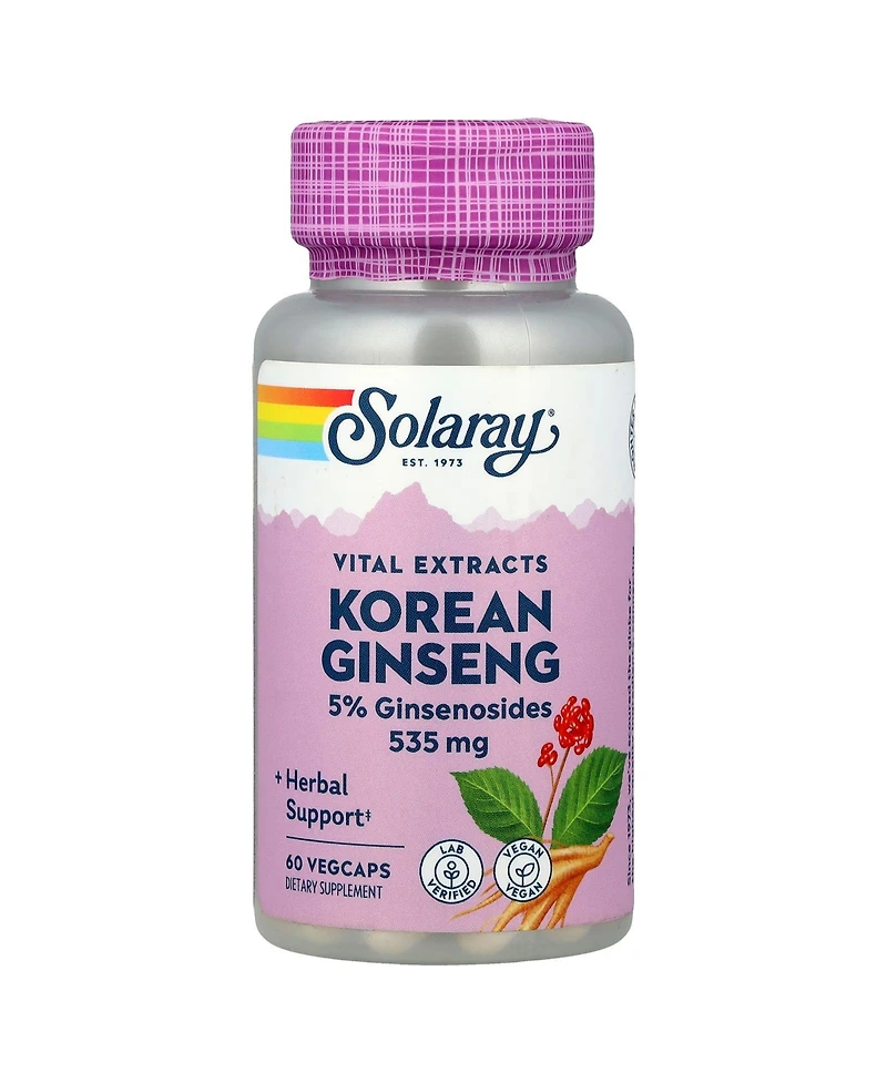 Solaray Vital Extracts Korean Ginseng 535 mg - 60 Vegcaps