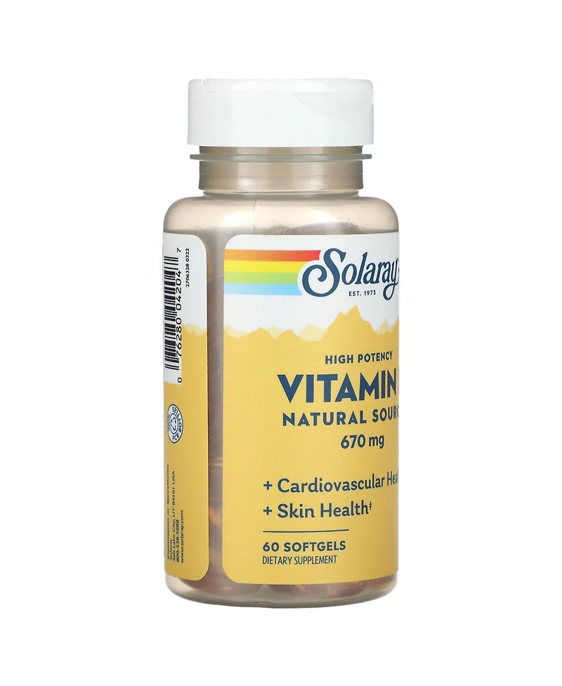 Solaray Vitamin E Natural Source High Potency 670 mg