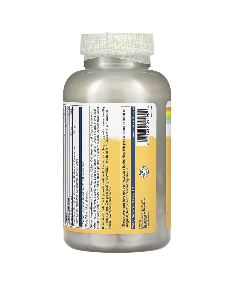 Solaray Vitamin C Chewables Natural Cherry 500 mg - 100 Chewables