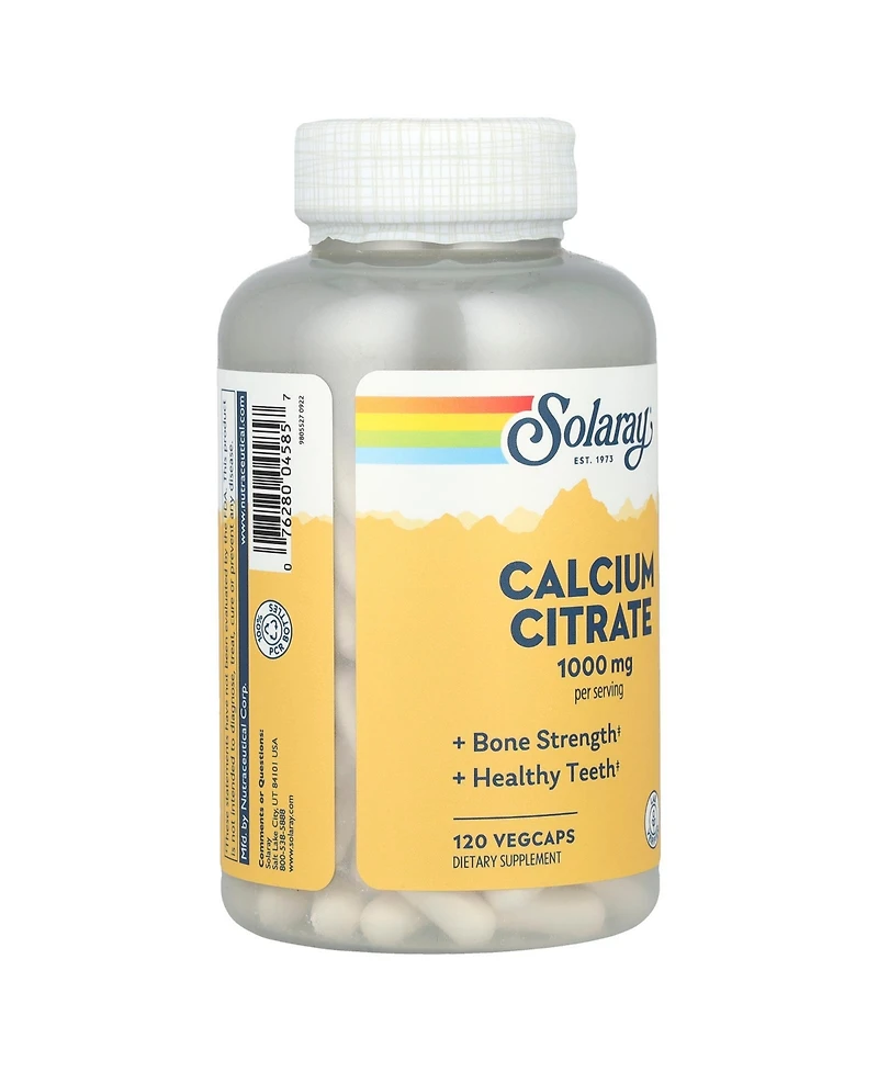 Solaray Calcium Citrate - 120 VegCaps (250 mg per Capsule)