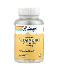 Solaray High Potency Betaine HCl with Pepsin - 100 VegCaps