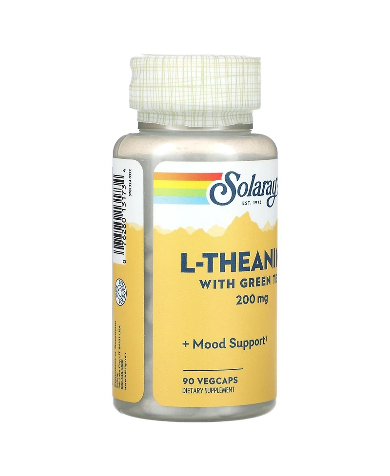 Solaray L-Theanine With Green Tea - 90 VegCaps