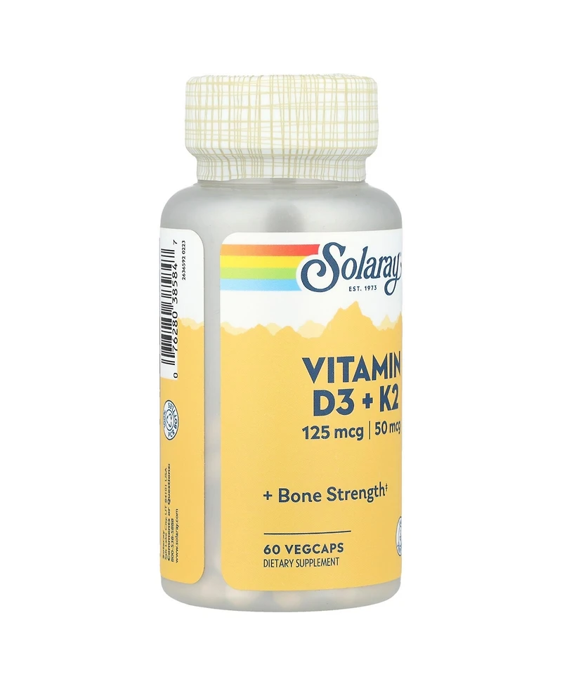 Solaray Vitamin D3 + K2 - 60 VegCaps
