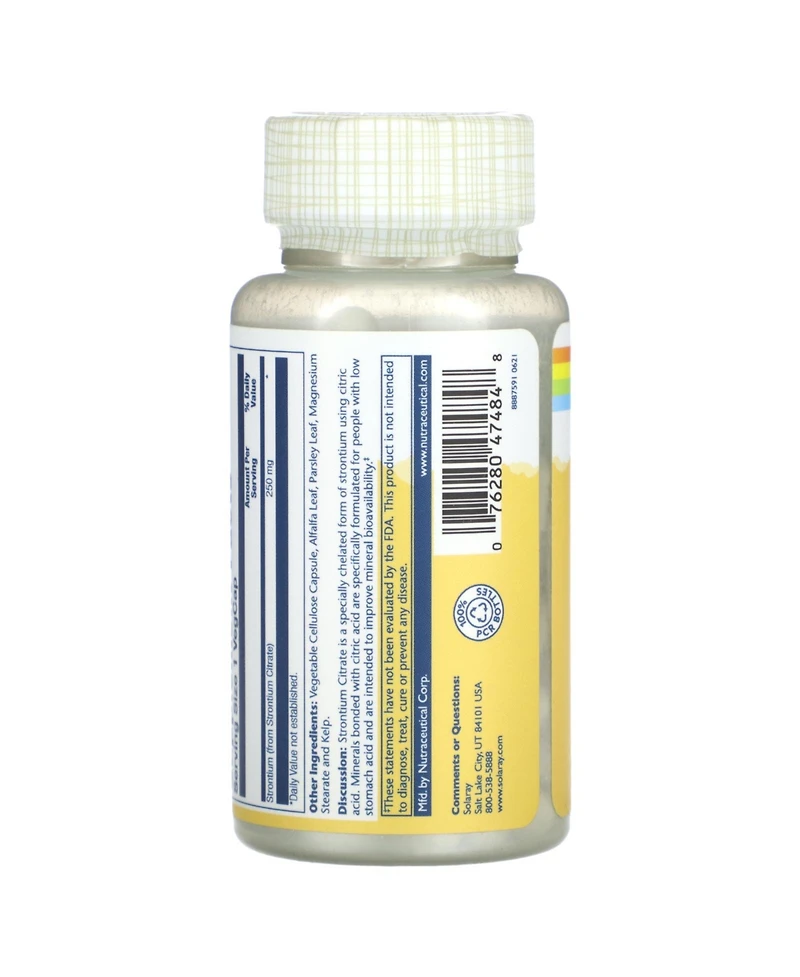Solaray Strontium Citrate 250 mg - 60 Vegcaps