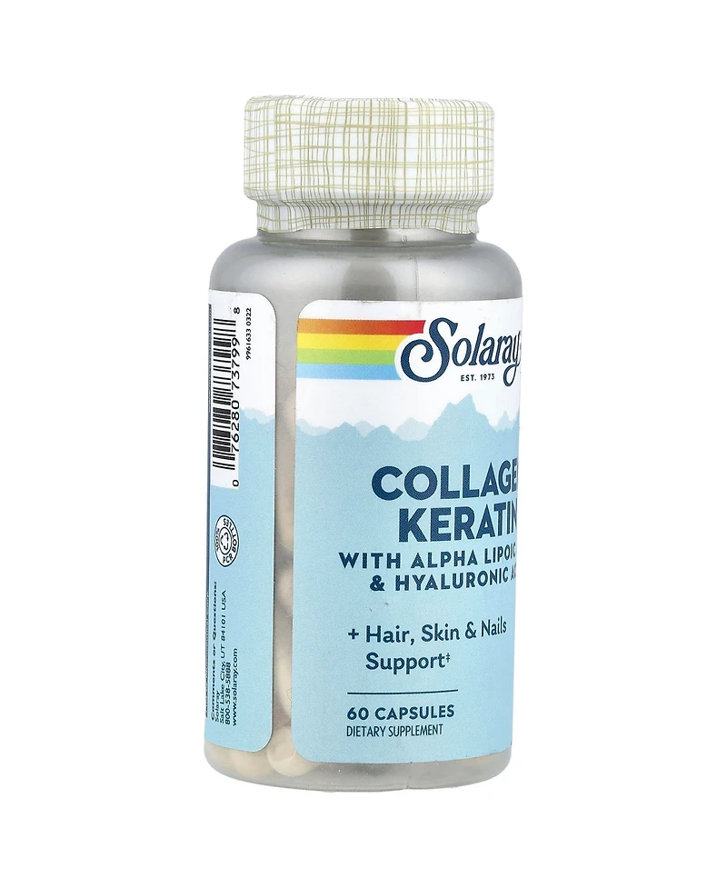 Solaray Collagen Keratin with Alpha Lipoic Acid & Hyaluronic Acid - 60 Capsules