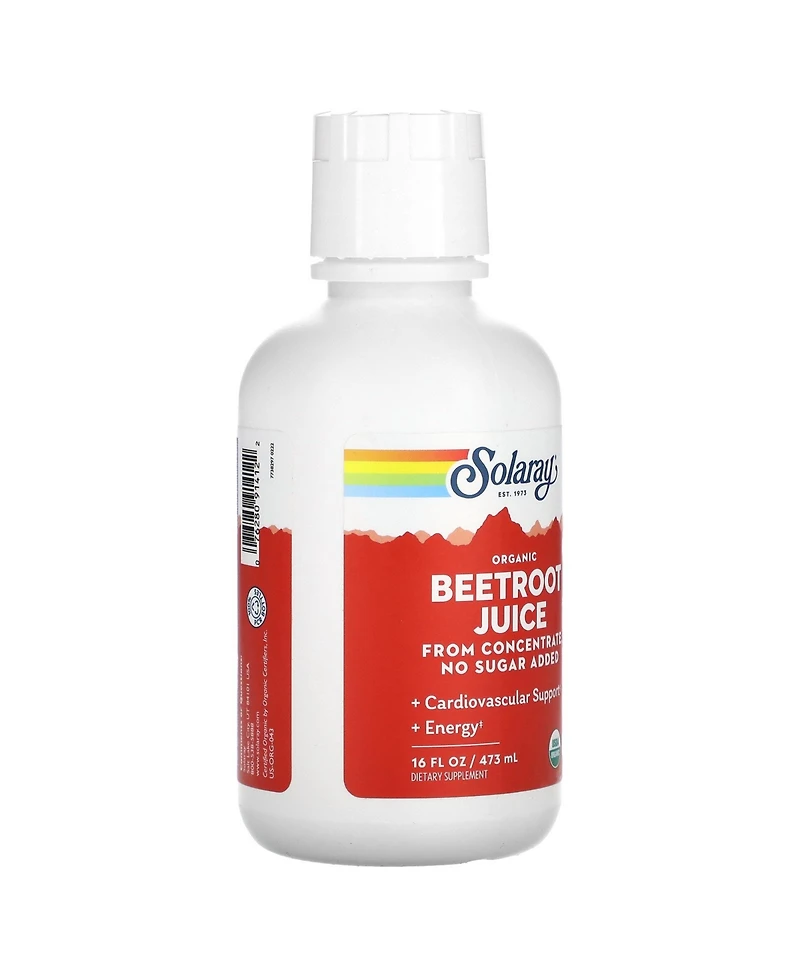 Solaray Organic Beetroot Juice from Concentrate | Supports Healthy Energy, Heart & Brain