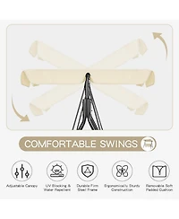 Boyel Living -Person Metal Patio Swing with Removable Cushion Outdoor Porch Chair for Adults Garden Backyard Deck