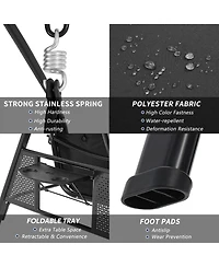 Boyel Living 3-Person Metal Patio Swing with Removable Cushion & Cup Holder Outdoor Porch Chair for Adults Garden Backyard Deck