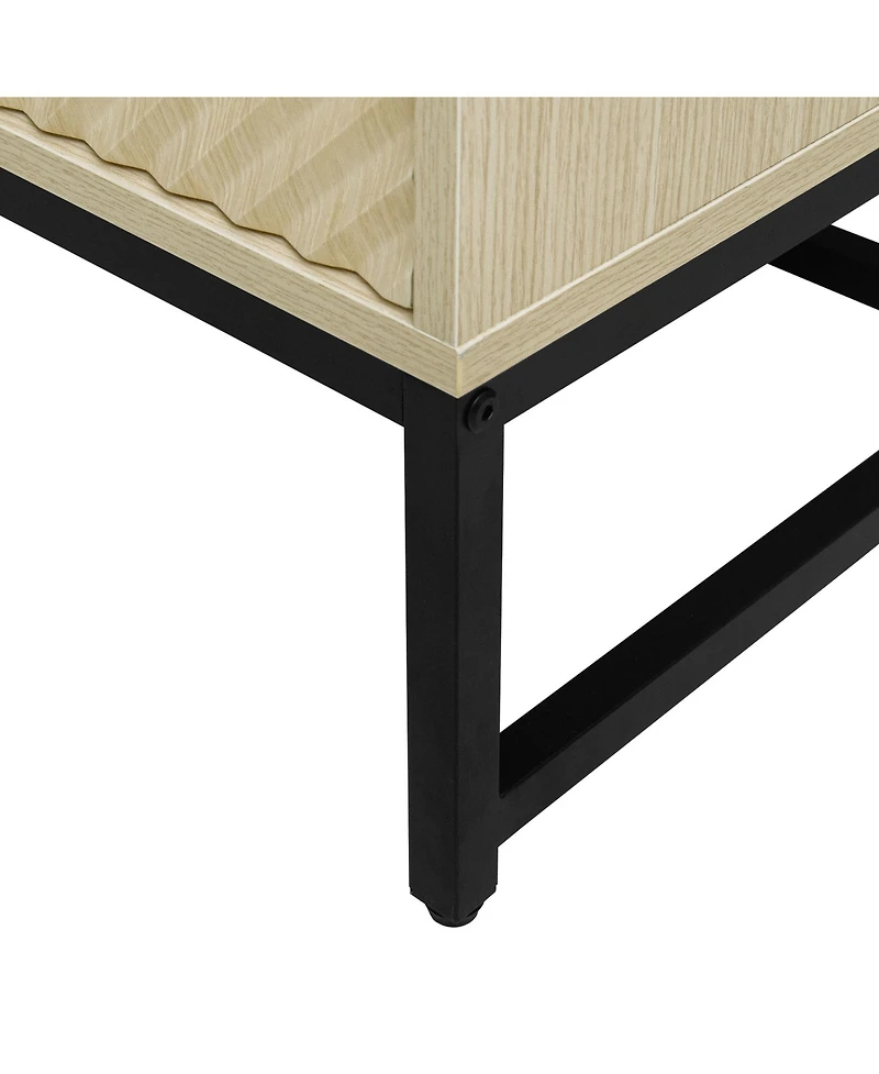 Casainc Carved Storage Cabinet with 4 Door Coffee Bar Cabinet With Adjustable Shelf