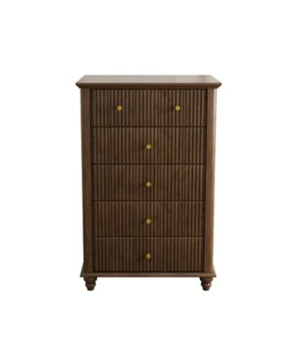 Casainc 45 X22 Tall Modern Storage Cabinet With Fluted 5 Drawer Metal Handle