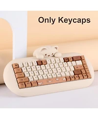 Yunzii Coffee Cat Dye Sub Pbt Keycaps,152 Full Keys Dye Sublimation Custom Keycap with Key Puller for Cherry Gateron Mx Switches Mechanical Gaming Key
