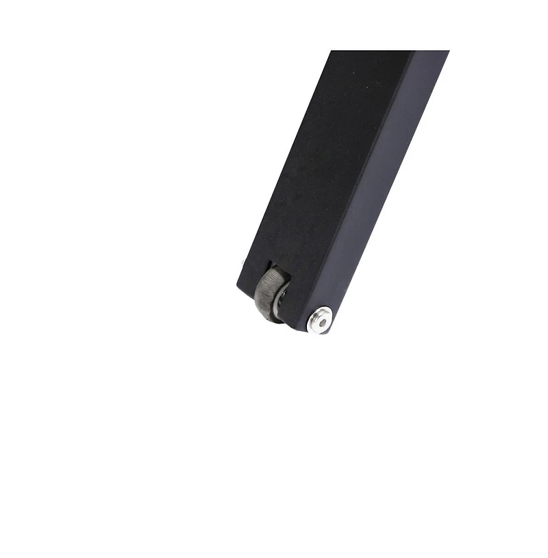 LeisureMod Marlin Patio Chaise Lounge Chair With Armrests in Black Aluminum Frame