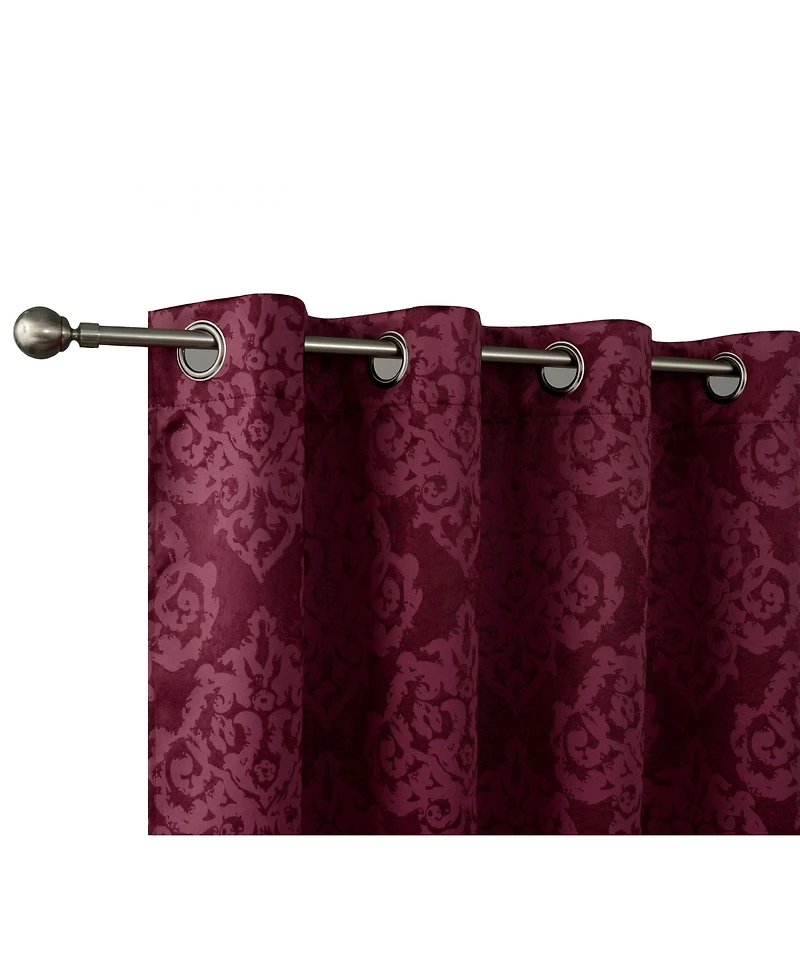 Kate Aurora Living 2 Pack Delaney Room Darkening Damask Print Grommet Curtain - 52 in. W x 84 L