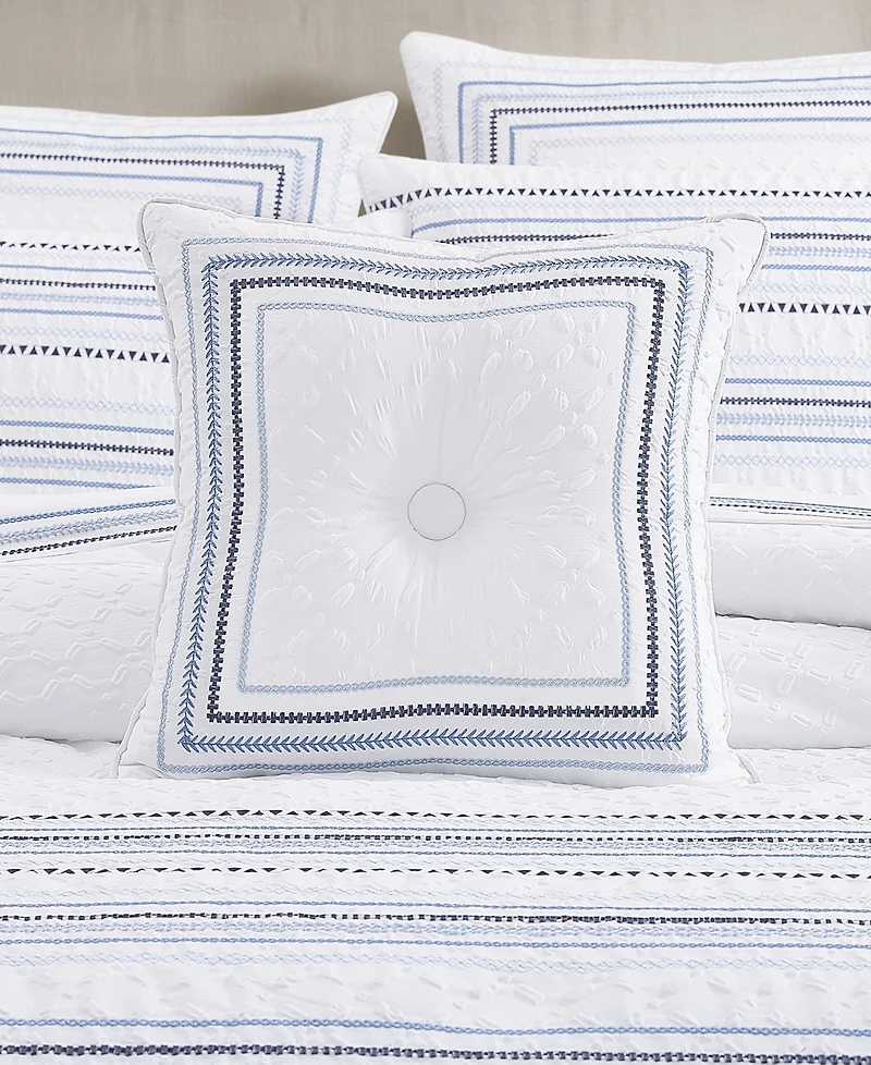 J Queen New York Bayside Embroidered Decorative Pillow, 18" x 18"