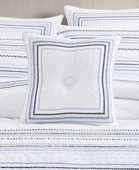 J Queen New York Bayside Embroidered Decorative Pillow, 18" x 18"