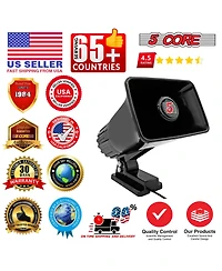 5 Core Indoor Outdoor Pa Horn Speaker 6 x 4 Inch Loud Portable Pa System 8 Ohm 50W Loud Siren Audio - Hw 405 Blk