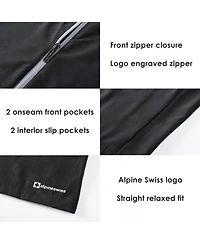 Alpine Swiss Men's Cory Light Windbreaker Jacket Water-Resistant Packable Hooded Softshell Coat Ideal for Travel Layering Everyday Outdoor Activities
