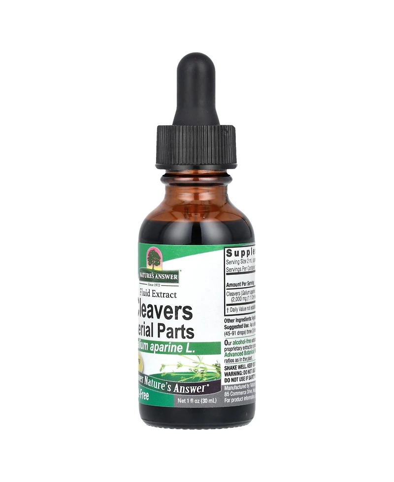 Nature's Answer Cleavers Aerial Parts Fluid Extract Alcohol Free 2 000 mg - 1 fl oz (30
