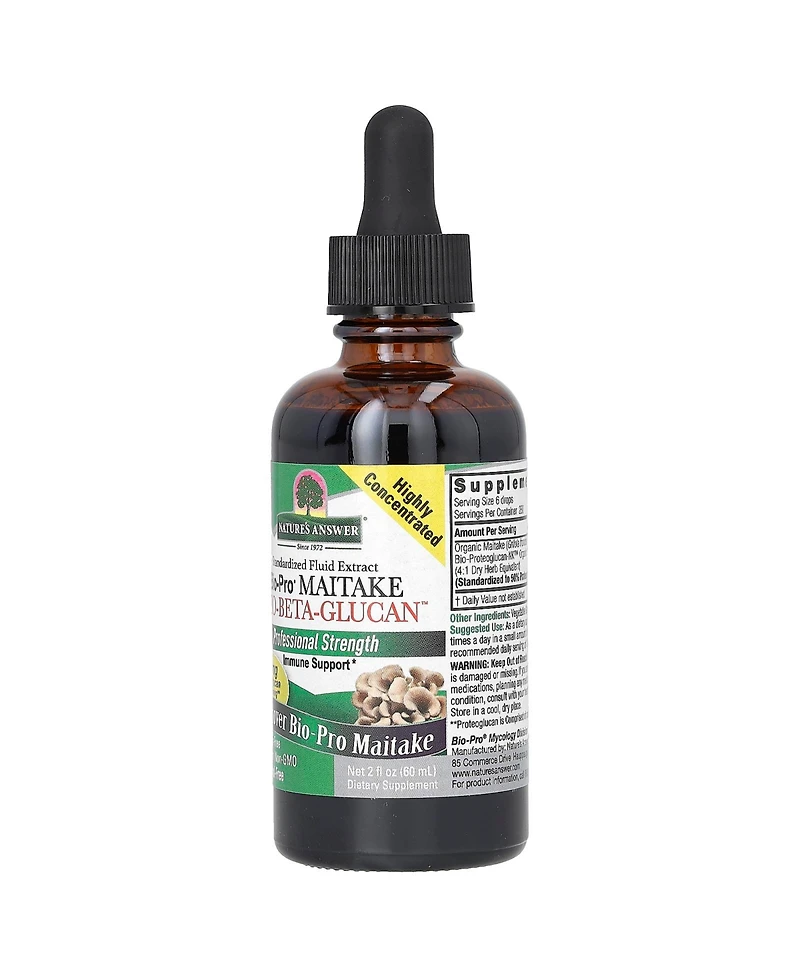 Nature's Answer Bio-Pro Maitake Bio-Beta-Glucan Alcohol-Free 15 mg