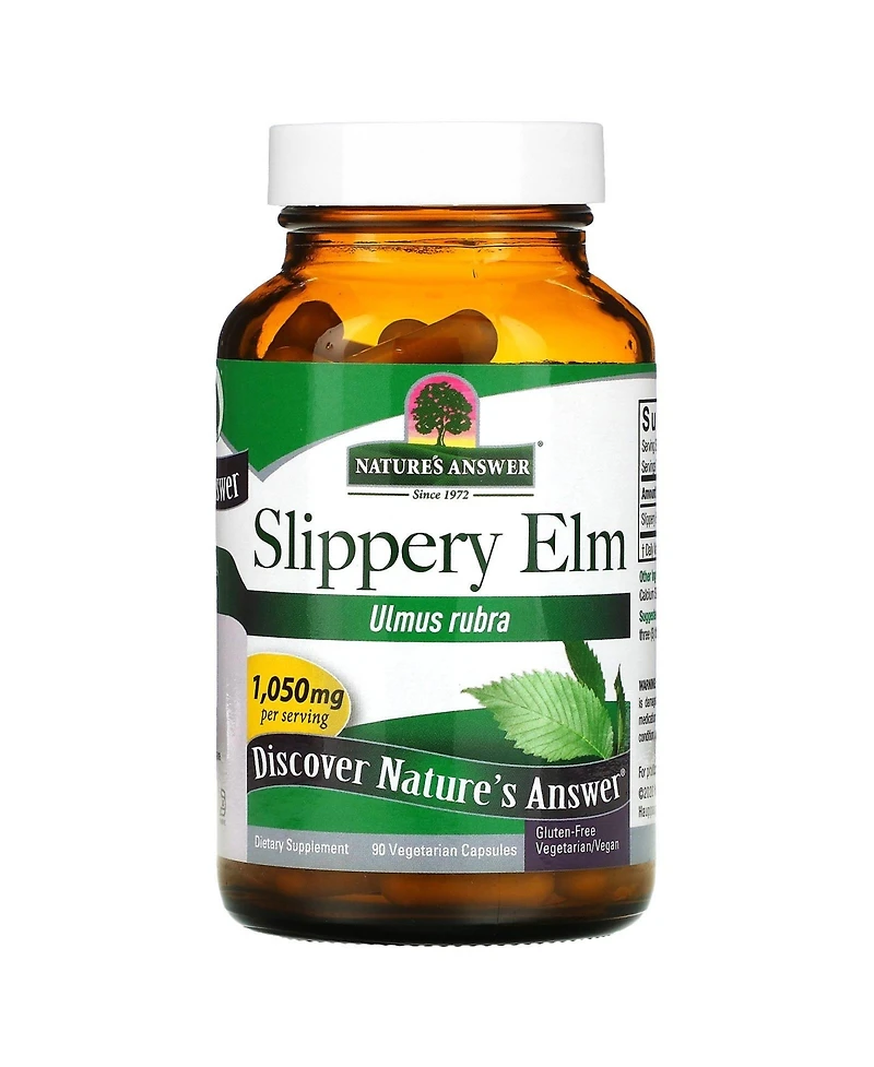 Nature's Answer Slippery Elm - 90 Vegetarian Capsules (350 mg per Capsule)