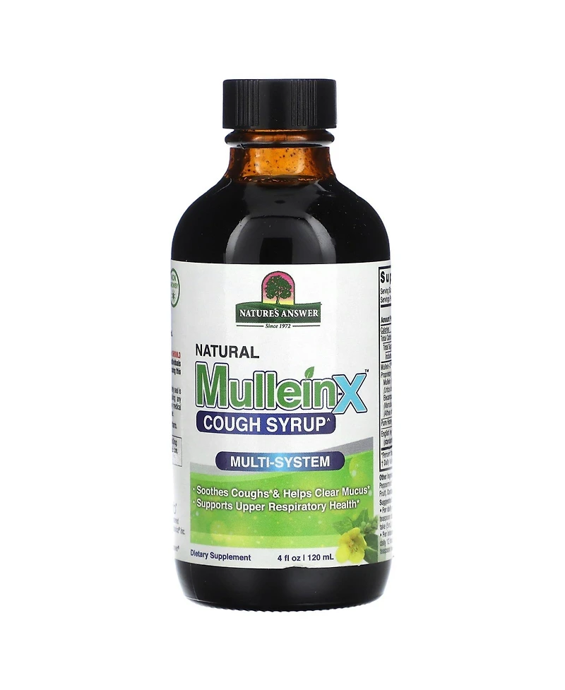 Nature's Answer Mullein-x Multi System Cough Syrup 4 Ounce | Soothes Coughs & Clears Mucus |